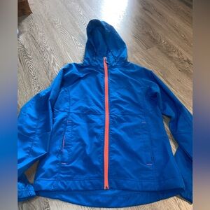 Avalanche Womens Raincoat in Blue with Orange Zipper